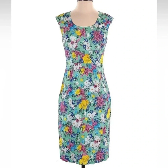 The J. Peterman Company Sleeveless Cotton Floral Dress Lined Sundress Size 2 NWT - Picture 5 of 8